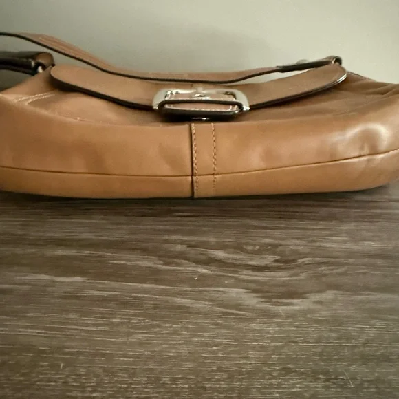 Coach Brown Leather Shoulder Bag with Silver Buckle - Picture 6 of 6